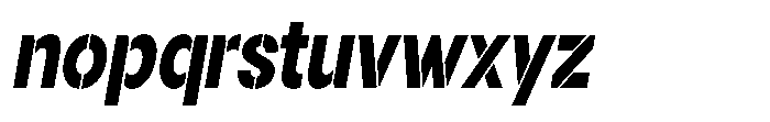 Gorvain Stencil Extra Bold Sem Condensed Italic Font LOWERCASE