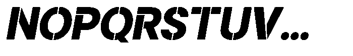 Gorvain Stencil Extra Bold Semi Expanded Italic Font UPPERCASE