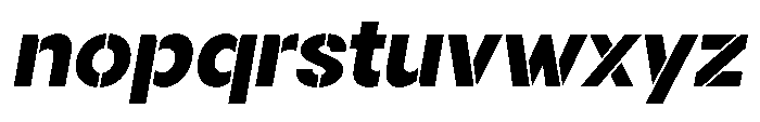 Gorvain Stencil Extra Bold Semi Expanded Italic Font LOWERCASE