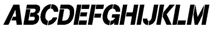 Gorvain Stencil Extra Bold Slanted Font UPPERCASE