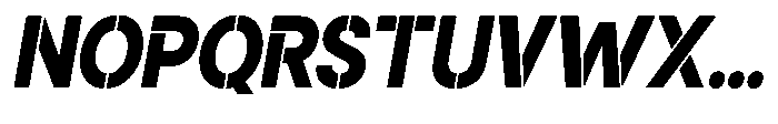 Gorvain Stencil Extra Bold Slanted Font UPPERCASE