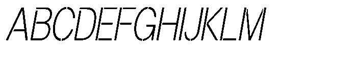 Gorvain Stencil Extra Light Condensed Slanted Font UPPERCASE