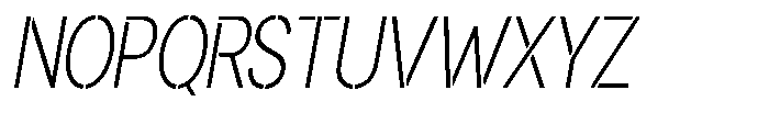 Gorvain Stencil Extra Light Condensed Slanted Font UPPERCASE