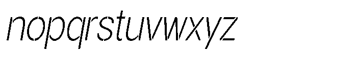 Gorvain Stencil Extra Light Condensed Slanted Font LOWERCASE