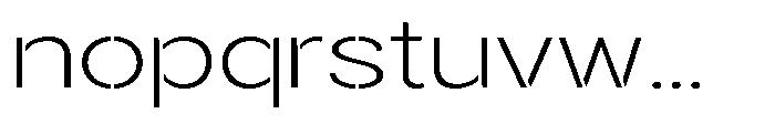 Gorvain Stencil Extra Light Expanded Font LOWERCASE