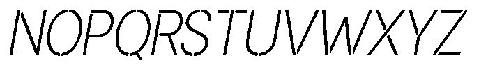 Gorvain Stencil Extra Light Sem Condensed Italic Font UPPERCASE
