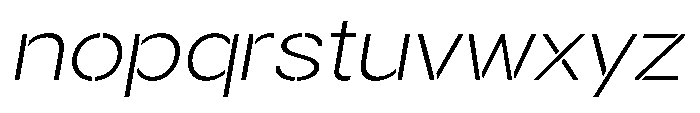 Gorvain Stencil Extra Light Sem Exp Italic Font LOWERCASE