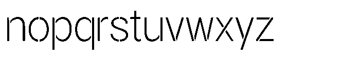 Gorvain Stencil Extra Light Semi Condensed Font LOWERCASE
