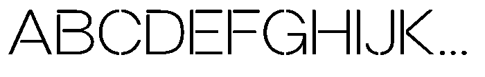 Gorvain Stencil Extra Light Semi Expanded Font UPPERCASE