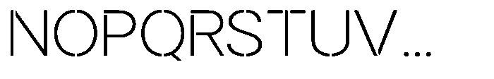 Gorvain Stencil Extra Light Semi Expanded Font UPPERCASE