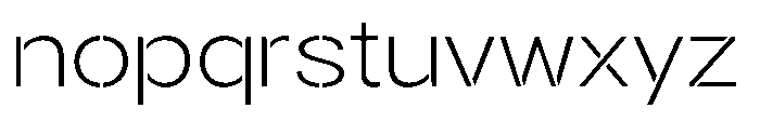 Gorvain Stencil Extra Light Semi Expanded Font LOWERCASE