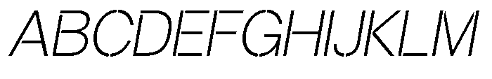 Gorvain Stencil Extra Light Slanted Font UPPERCASE