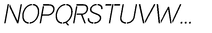 Gorvain Stencil Extra Light Slanted Font UPPERCASE