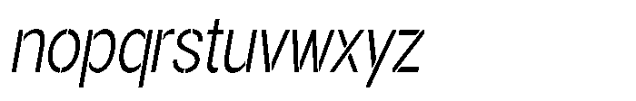 Gorvain Stencil Light Condensed Slanted Font LOWERCASE