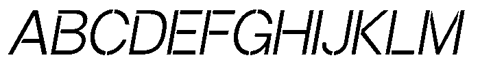 Gorvain Stencil Light Slanted Font UPPERCASE