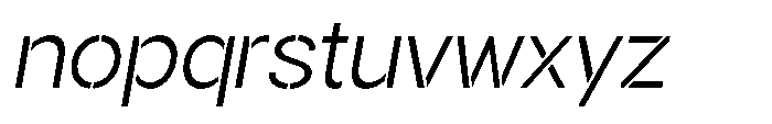 Gorvain Stencil Light Slanted Font LOWERCASE