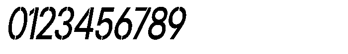 Gorvain Stencil Medium Condensed Slanted Font OTHER CHARS