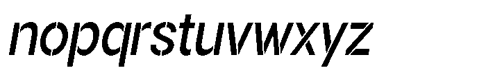 Gorvain Stencil Medium Semi Condensed Slanted Font LOWERCASE
