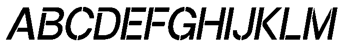 Gorvain Stencil Medium Slanted Font UPPERCASE