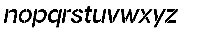 Gorvain Stencil Medium Slanted Font LOWERCASE