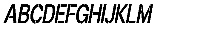 Gorvain Stencil Semi Bold Condensed Slanted Font UPPERCASE