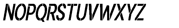 Gorvain Stencil Semi Bold Condensed Slanted Font UPPERCASE