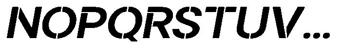 Gorvain Stencil Semi Bold Expanded Slanted Font UPPERCASE