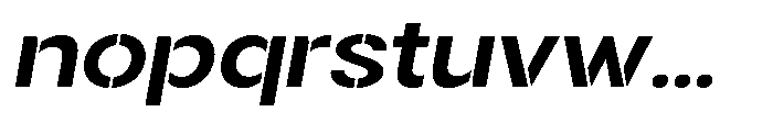 Gorvain Stencil Semi Bold Expanded Slanted Font LOWERCASE