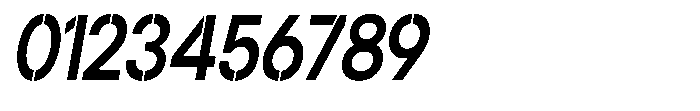 Gorvain Stencil Semi Bold Semi Condensed Italic Font OTHER CHARS