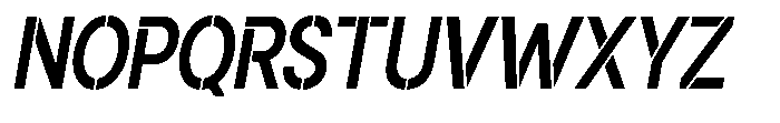 Gorvain Stencil Semi Bold Semi Condensed Italic Font UPPERCASE