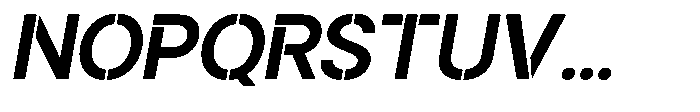 Gorvain Stencil Semi Bold Semi Expanded Slanted Font UPPERCASE