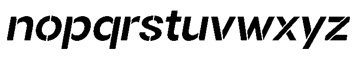 Gorvain Stencil Semi Bold Semi Expanded Slanted Font LOWERCASE