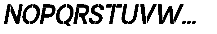 Gorvain Stencil Semi Bold Slanted Font UPPERCASE