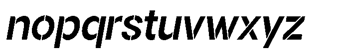 Gorvain Stencil Semi Bold Slanted Font LOWERCASE