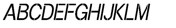 Gorvain Stencil Semi Condensed Slanted Font UPPERCASE