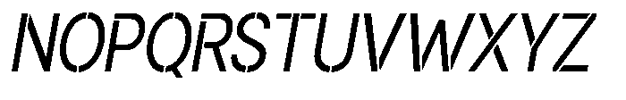 Gorvain Stencil Semi Condensed Slanted Font UPPERCASE