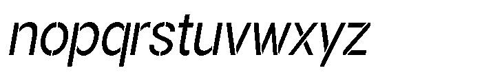 Gorvain Stencil Semi Condensed Slanted Font LOWERCASE
