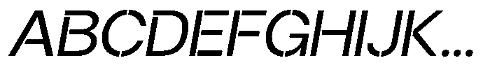 Gorvain Stencil Semi Expanded Slanted Font UPPERCASE