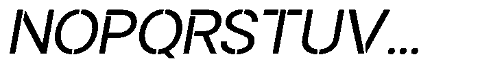 Gorvain Stencil Semi Expanded Slanted Font UPPERCASE