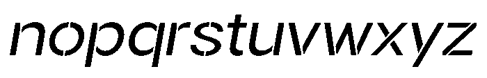 Gorvain Stencil Semi Expanded Slanted Font LOWERCASE