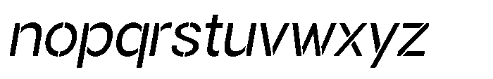 Gorvain Stencil Slanted Font LOWERCASE