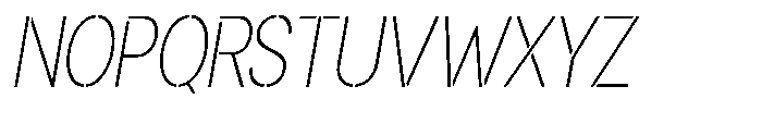 Gorvain Stencil Thin Condensed Slanted Font UPPERCASE