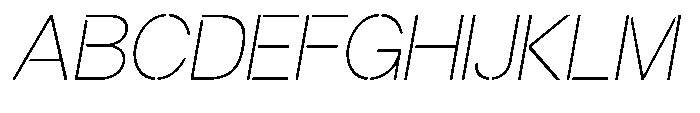 Gorvain Stencil Thin Slanted Font UPPERCASE