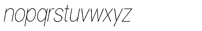 Gorvain Thin Condensed Slanted Font LOWERCASE