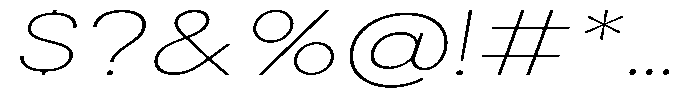 Gorvain Thin Expanded Slanted Font OTHER CHARS