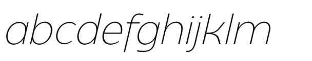 Gosent Thin Oblique Font LOWERCASE