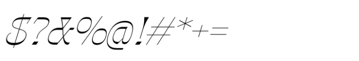 Gothalian Extra Light Slant Font OTHER CHARS
