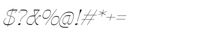 Gothalian Thin Slant Font OTHER CHARS