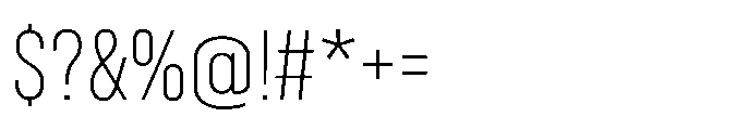 Gothig Condensed Thin Font OTHER CHARS