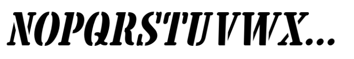 Government Stencil JNL Oblique Font LOWERCASE